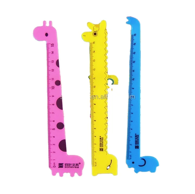 Линейка в виде жирафа призовая линейка для учеников корейские креативные канцелярские товары школьные принадлежности оптовая продажа 15 см Мультяшные милые
