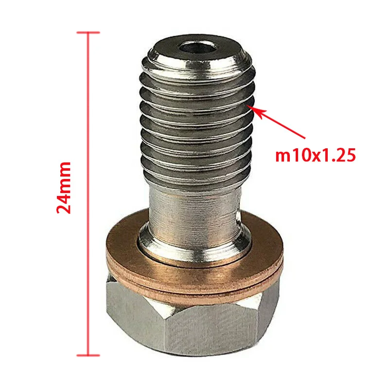 cnc turning auto part M10X1.25 Single hole hollow screw For brake line stainless steel brake fuel pipe screw fitting
