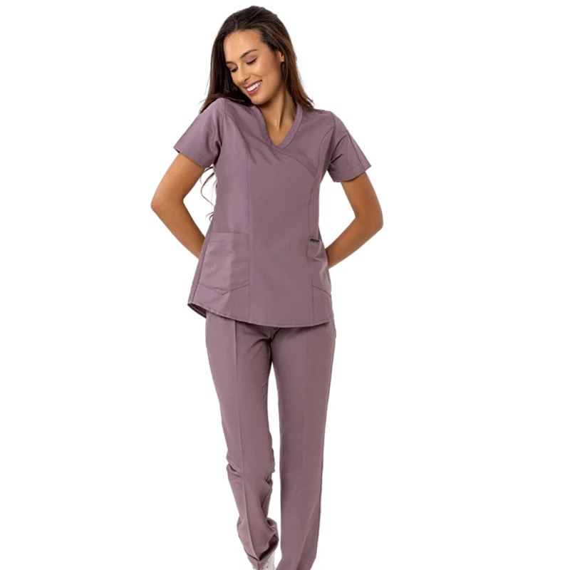 Cherokee Hot Sale Medical Scrubs Uniforms Women Scrub Nurse Uniform Sets for Hospital OPP Polyester OEM Custom Service 20 Pcs