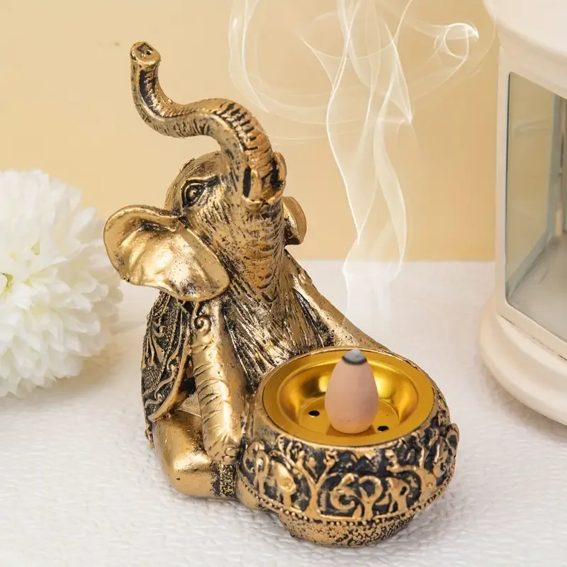 Handcrafted Elephant Incense Burner for Home Decor Elephant Candle Holder