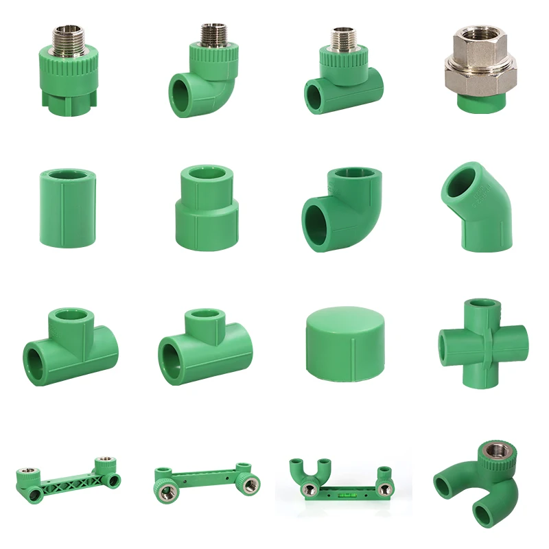 Water Supply Green Color Ppr Fittings Plastic Plumbing Pipe Accessories Ppr Fittings