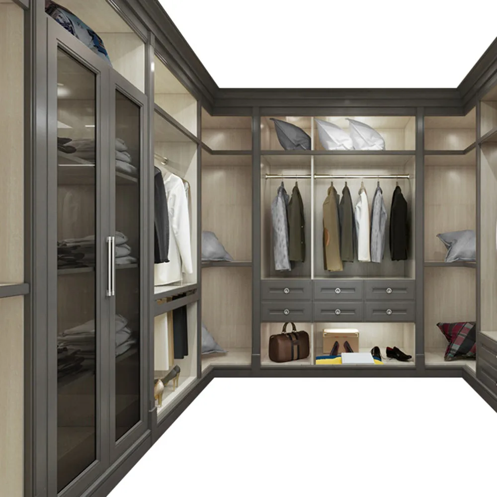 Transparent Design Aluminium Glass Wardrobe Modern Bedroom New Bedroom Furniture Modern Style Bedroom Walk in Closet Cloakroom