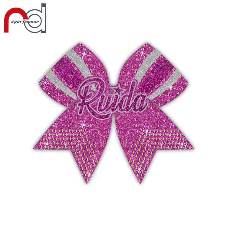 Cheer Bow Strip Rhinestone Transfer Cheerleading Competition Adults Cheer Wear Cheer for Girls Hair Bow