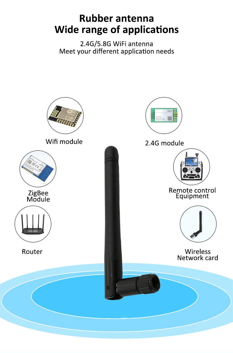 Hot sale Waterproof 3dbi 2.4ghz 5ghz High Gain Dual Band Outdoor Rubber Long Range Wifi Outdoor Antenna Wifi Antenna