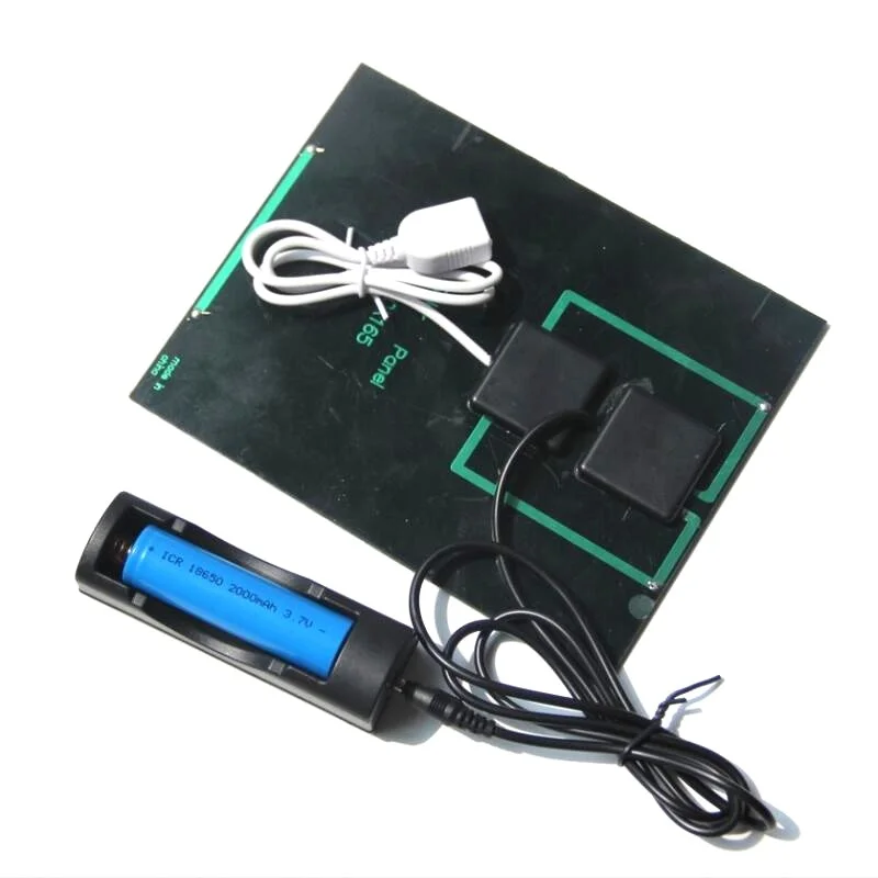 BUHESHUI Mini Multi-purpose 3.5W Solar Cell With DC35MM Base For 18650 Rechargeable Battery+USB Output For Mobile Power Banks