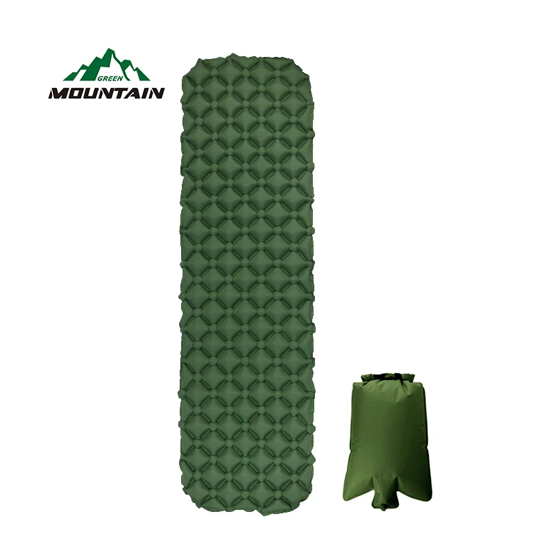 Зеленый ТПУ Материал Спорт на открытом воздухе надувные подушки двойной цвет коврики воздуха кровать коврик с завышенной сумк