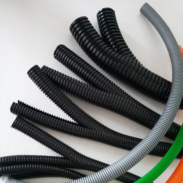 Fire Resistant Cable Sleeve Flexible Conduit PP Corrugated Pipe For Car Wire Harness Casing