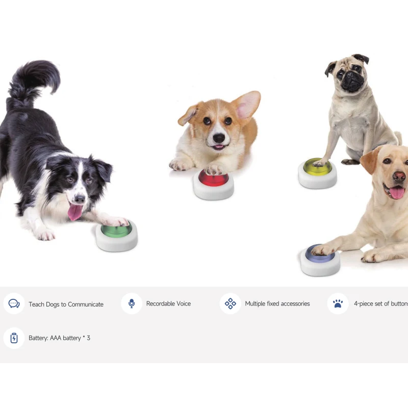 Recordable Dog Buttons for Communication Starter Pack, Dog Talking Button Set, Dog Communication Buttons for Dogs