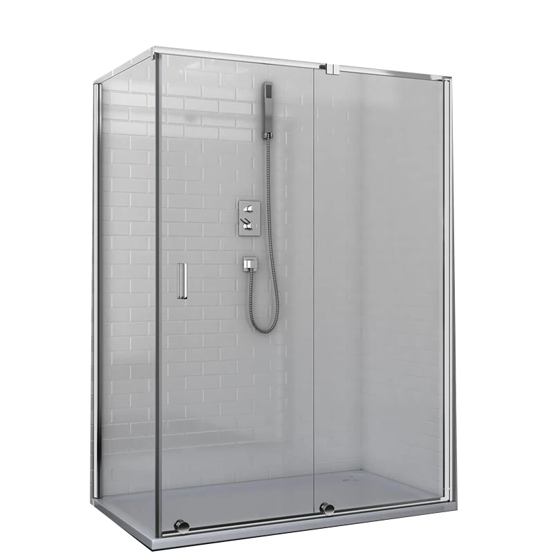 Two Sided Sliding Door Shower Enclosure Right Hand Offset Basic Shower Enclosure Framed Quadrant Shower Enclosures Black Square
