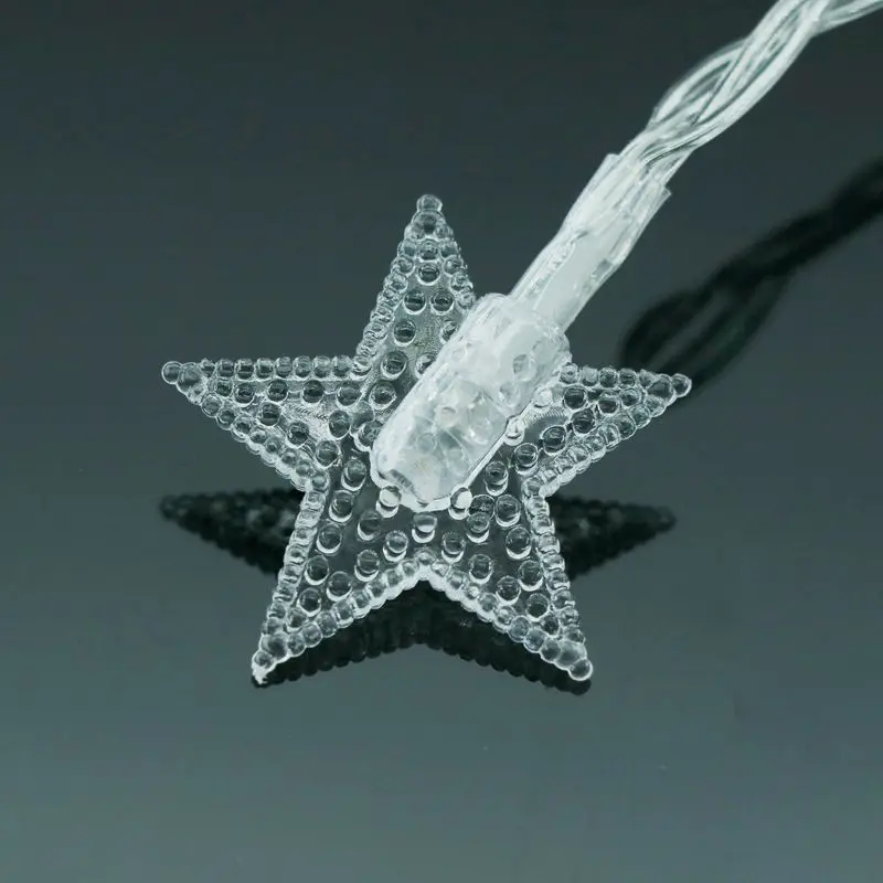 Battery Operated 10 20 30 40 50 LED Flashing Star Fairy Garland Christmas Decorations String Lights