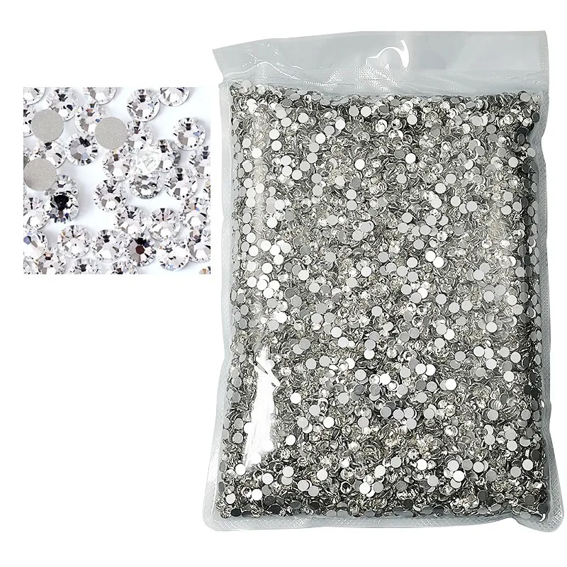 Customized Large Package 100 Gross  Flat Back Glass Rhinestones Bulk Wholesale 2028 Non Hotfix Crystal Rhinestones