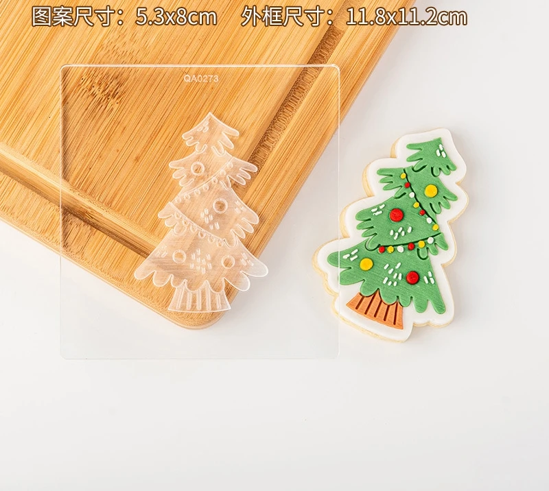 Saffron 23 designs Christmas fondant Embosser cookie cutter acrylic stamp press mold cutters christmas tree Santa snowman