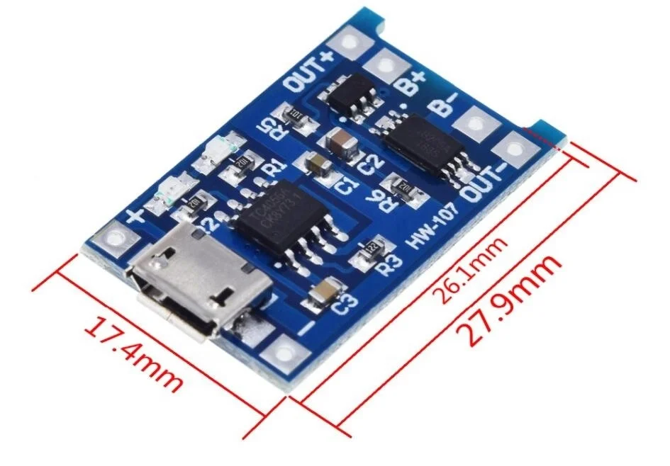 TP4056 1A  lithium battery charging board 18650 charger module with charging protection