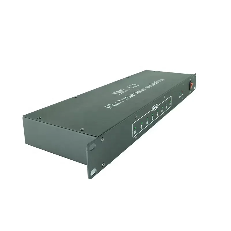 Professional 8 Way DMX Splitter 8 Channel Optically Isolated DMX Signal Distributor Booster