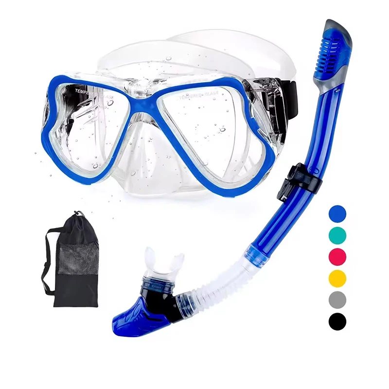 OEM ODM Logo hot selling silicone diving googles set with snorkel breathing tube