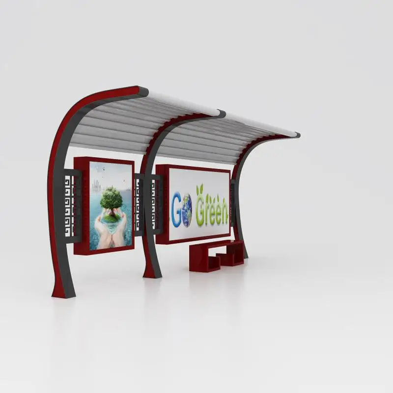 Publicity Street Furniture Business Billboard Poster Mock Up Commercial Bus Stop Bus Shelter