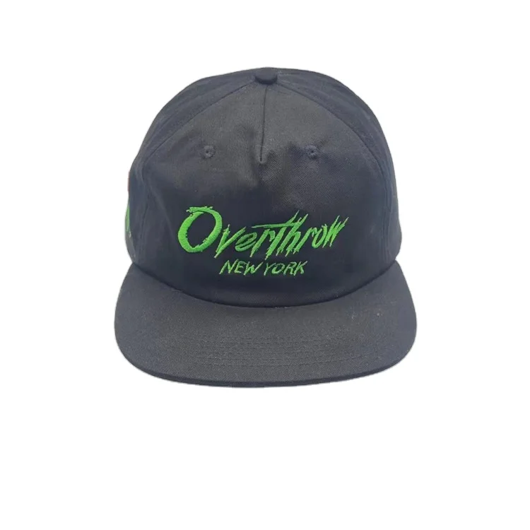 custom vintage logo embroidery snapback cap leather strap men hats