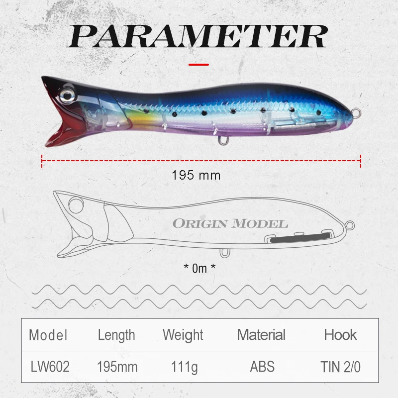 salt water fishing lure sinking popper plastic popper lure 3d eyes popper lure