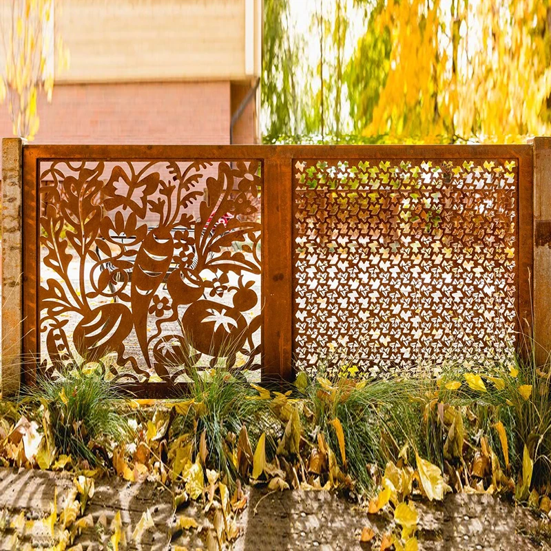 Company metal lattice fence garden farm corten steel fence