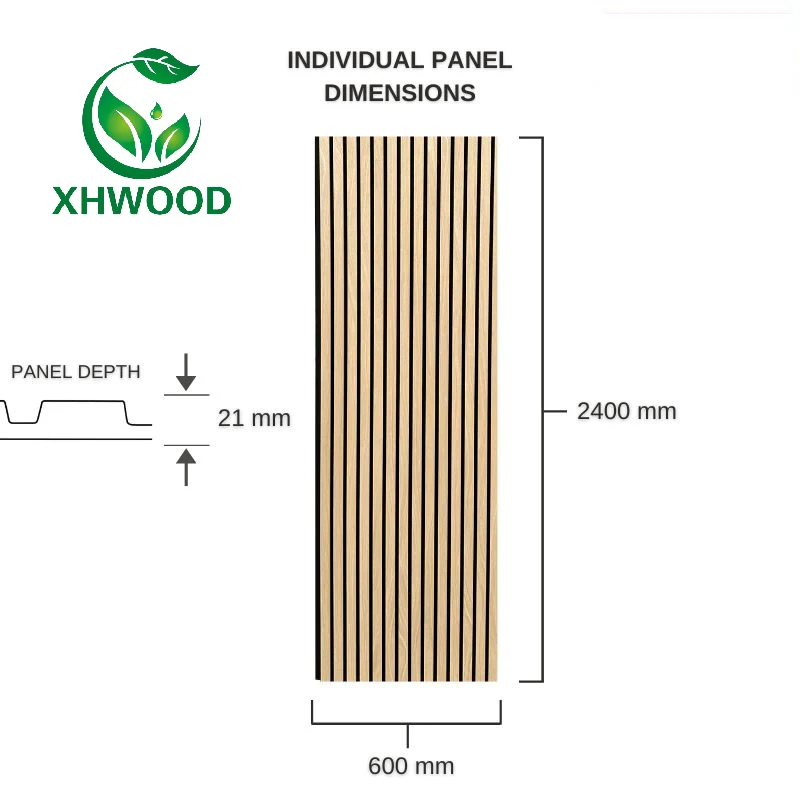 3d model design sound isolation acoustic panel wood slat board PET felt polyester fiber acoustic wall panels