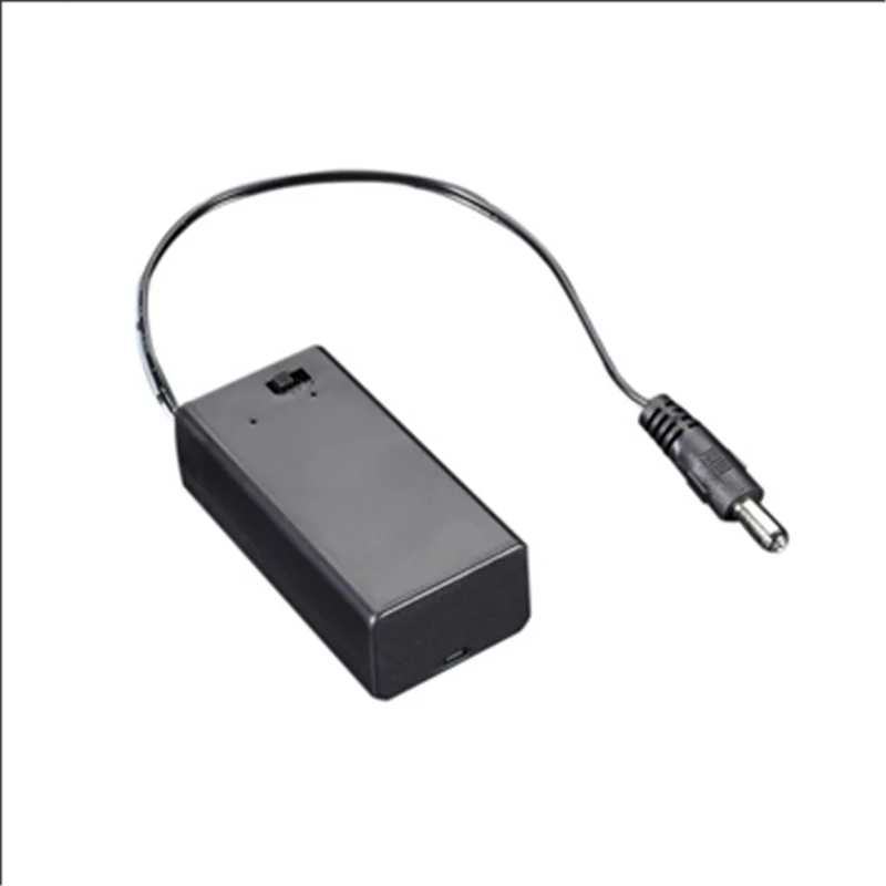 Держатель аккумулятора 9 В/блок аккумуляторов 9 В/корпус аккумулятора 9 В с проводами, крышкой и переключателем постоянного тока