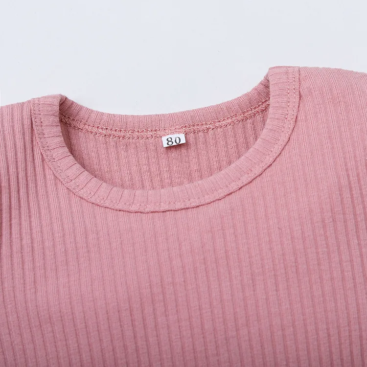 
0-12 months infant short sleeve baby solid 100% cotton romper suit for girl 