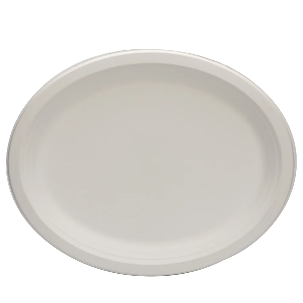 Eco Friendly Biodegradable Disposable Sugarcane Bagasse Dish Party Dinner Oval Plate biodegradable plates bulk disposable plates
