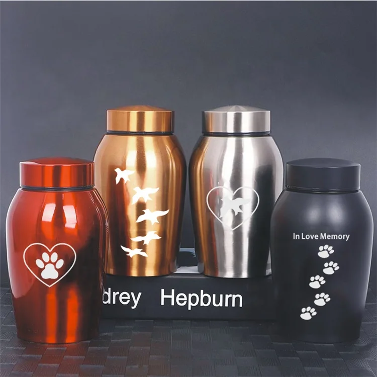  Hot Selling Funeral Keepsake Stainless Steel Big Size Cremation Pet Urns