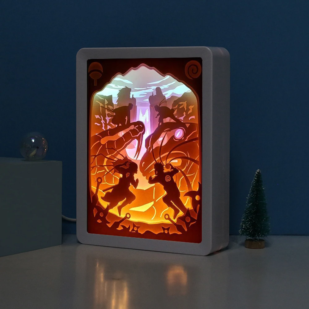Comics Narutos Figure Custom Picture Frame Photo Light Box LED Night Light 3D Lamp For Boys Room Decor