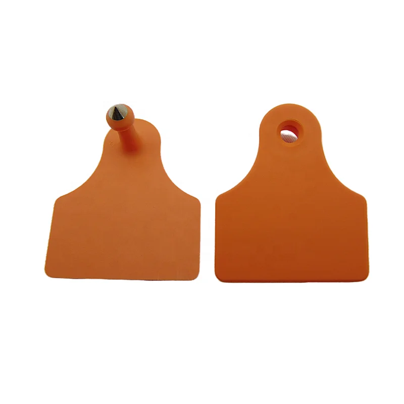 42x50mm Orange Shovel Type Ear Tags For Pigs Plastic Animal Ear Tag For Goats Sheeps Livestock Blank Printable logo and numbers