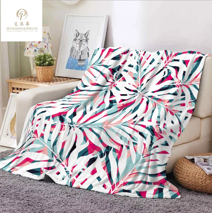 
Custom high quality 100 Polyester flannel fleece blanket 