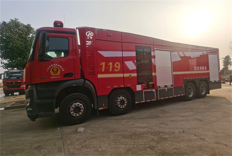 High Quality New Mercedes BZ 8x4 Diesel Pumper Fire Truck BX5400GXFPM180/BZ5A Chassis with Foam Manual Transmission
