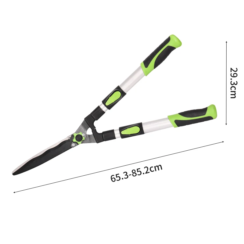 Rust-Proof Non-Stick Ptfe Coating Hedge Shears Portable Extendable Aluminium Handle Hedge Shears