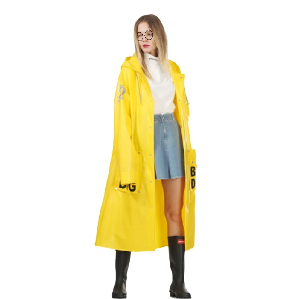 Factory specials fashion ladies raincoat yellow raincoat
