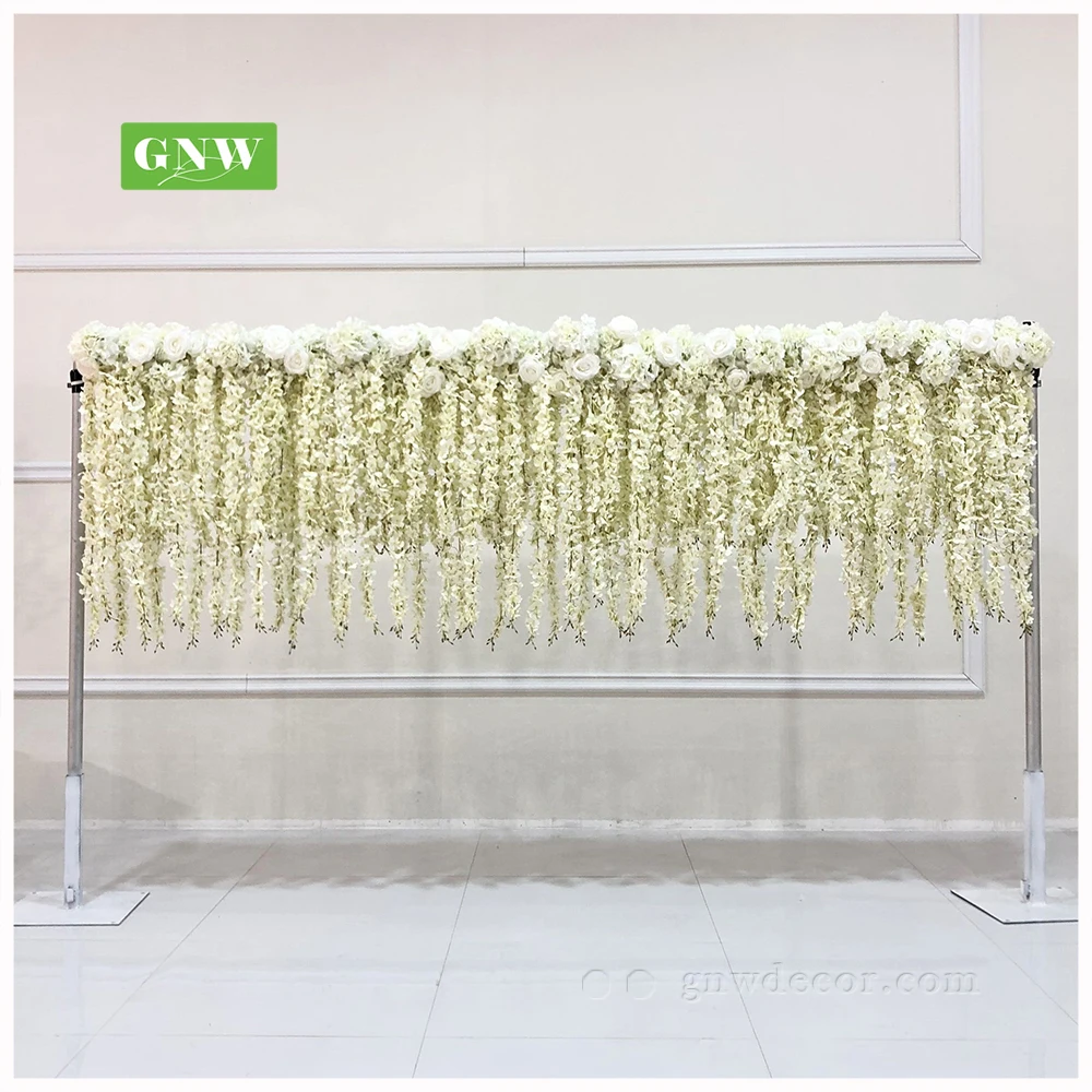 GNW Hanging Wisteria artificial Flower Backdrop Decor Wedding Backdrop Draping white flowers decoration