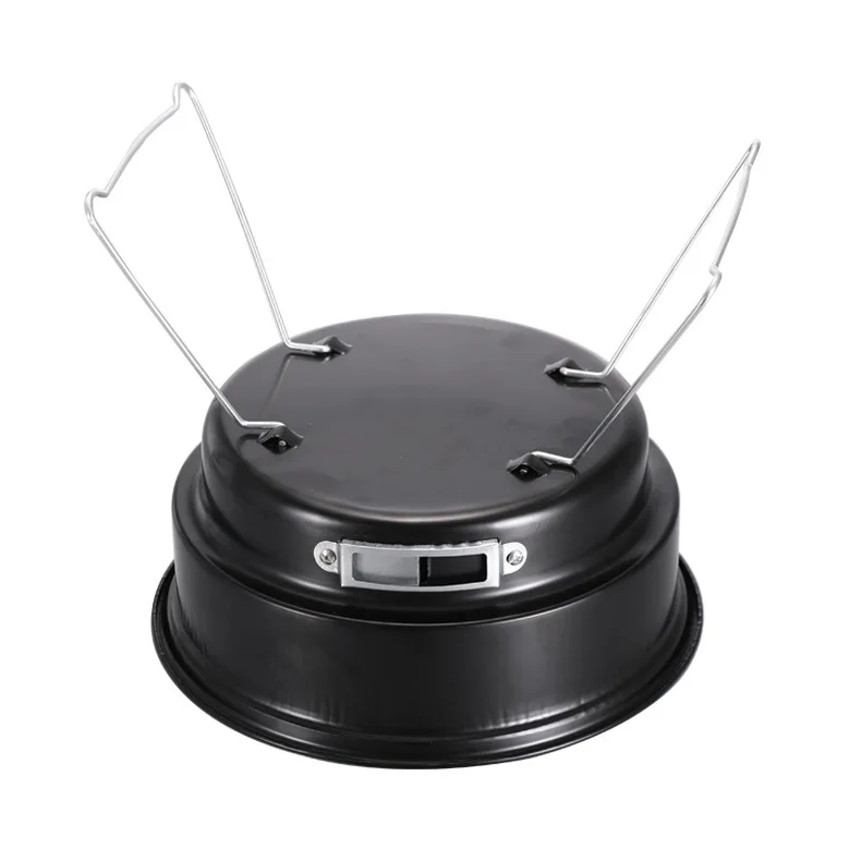 Portable Round Barbecue Outdoor Stainless Steel Barbecue Folding Ice Boiler BBQ Grill