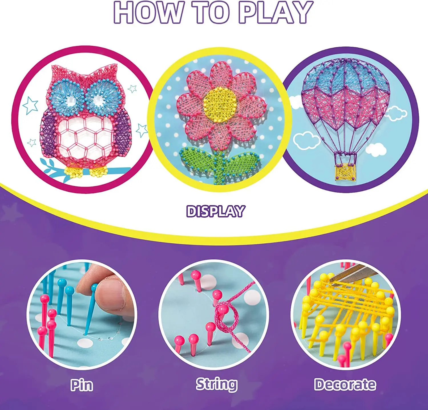 Stocking String Sewing Winding 3D DIY Craft Material Kit For Children Intelligence