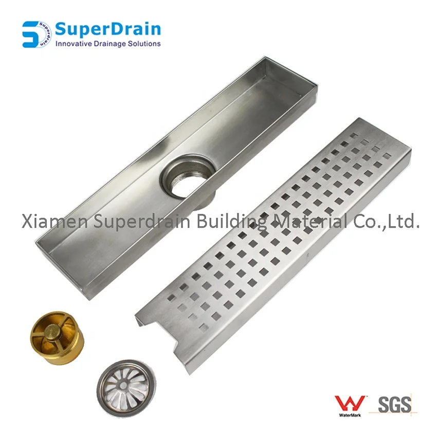 High Quality SS Long Punched Hole Kitchen Strainer Floor Drain Toilet Floor Drain Cover for Cleanroom