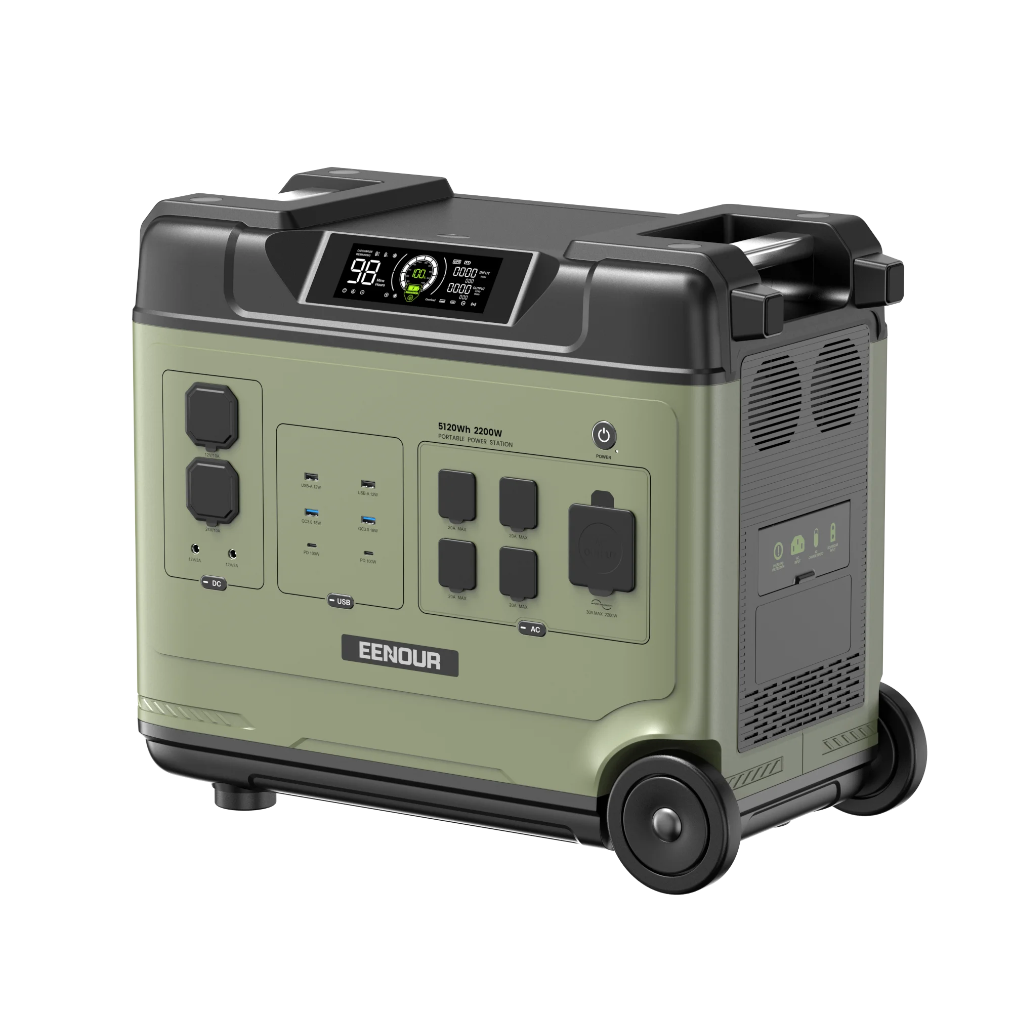 EENOUR Portable Power Station 5120W P5000, 2hrs Fast Charge Solar Generator, 5000Wh LiFePO4 Battery UPS Power Supply