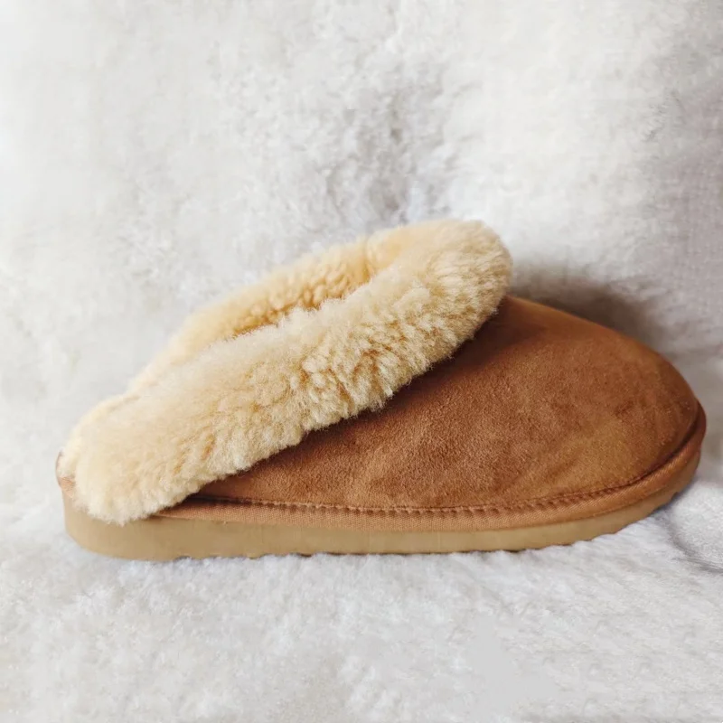 Тапочки в уличном стиле теплые домашние тапочки с натуральным двойным лицом австралийские из овчины