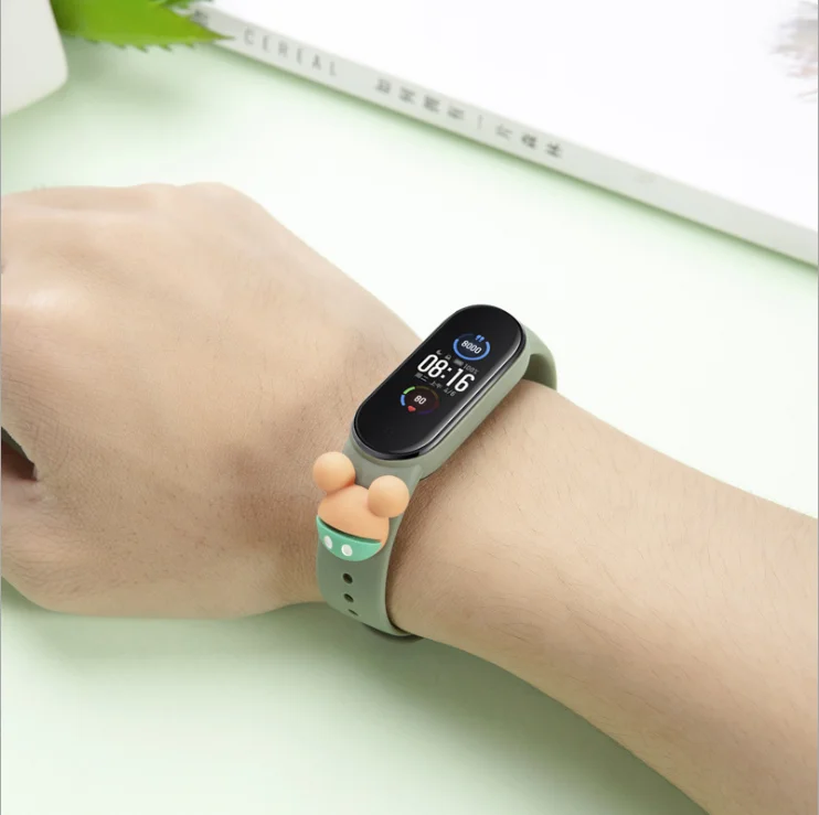  Ремешок силиконовый для Xiaomi Mi Band 5 цветной сменный Браслет