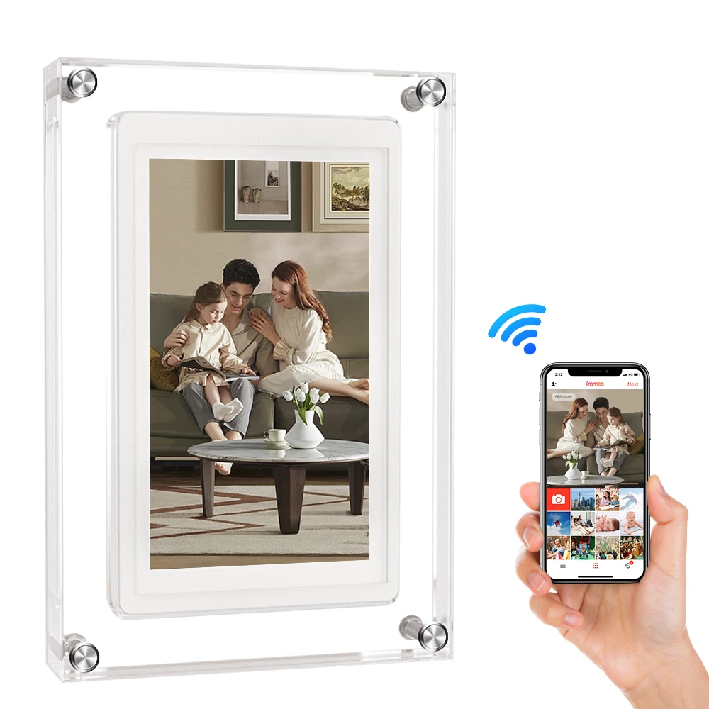 Automatic Rotation Function Factory 5 inch Advertising Player Art Acrylic Digital Photo Picture Frame with Battery