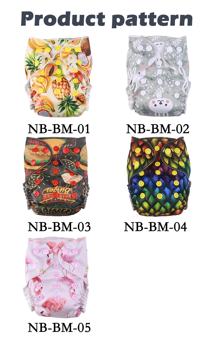 Manufacturers Ecologic Product Cheap Cloth Nappies Washable Custom Wholesale Reusable Baby Cloth Diaper