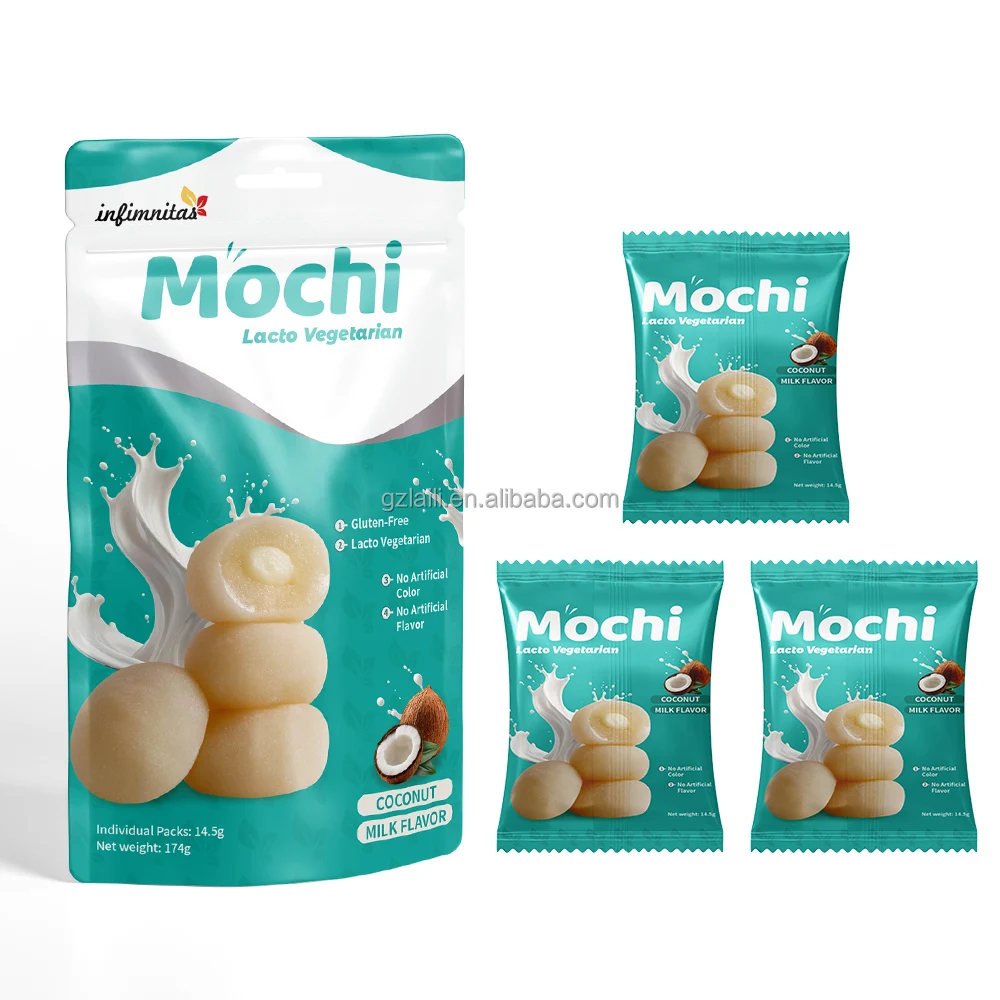 Factory Sandwich with Sweet Grain Snacks Desserts Japanese Mochi Coconut milk flavor Rice Cakes Desserts