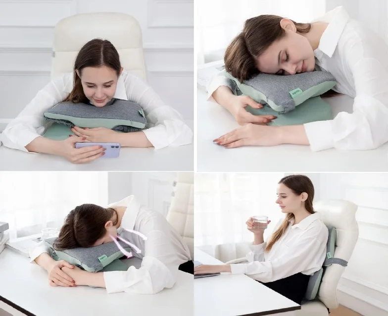 Face Down Pillow for Sleeping,Orthopedic Pillows for Neck Pain,Nap Sleeping Pillow Cushion for Office with Washable Cover