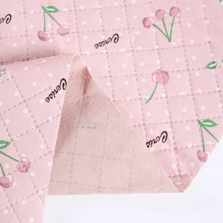 
Pink Color Embossed Laminated Printed Nonwoven PP Non Woven Fabric 