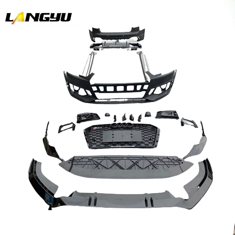 PP Plastic BodyKit Front Bumper For Audi A4 B9 A4L Upgrade RS4 Modified Bodykit 17-20