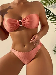 Sexy bikini 2022 bandeau swimsuit bather beachwear female swimwearSexy Hollow Bikinis Beachwear
