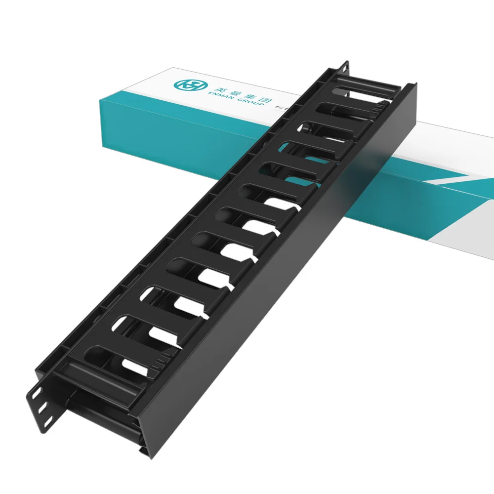 factory price 1U 19 Inch type plastic Patch Panel Cable Organizer management Cable Manager