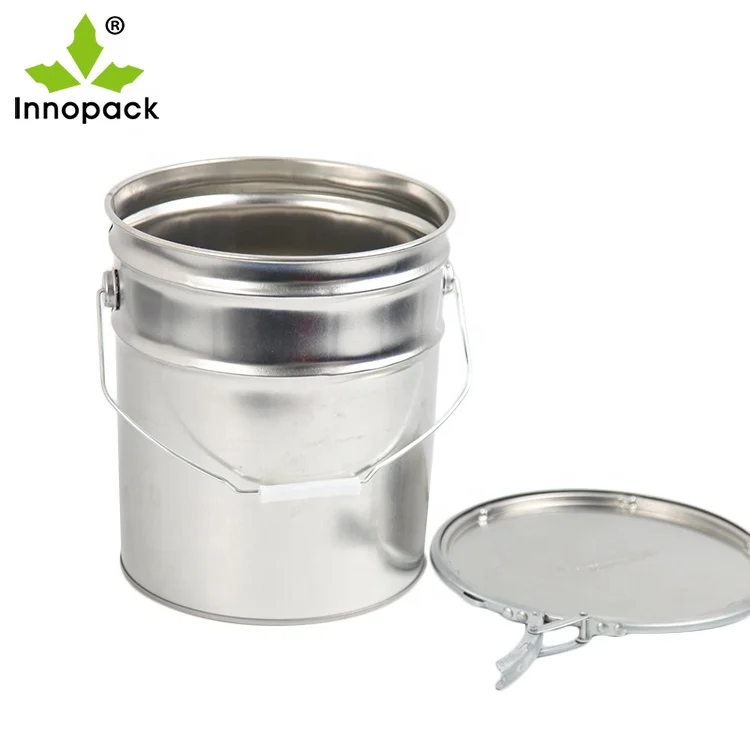 SuZhou innopack 20 liter/litre steel metal  bucket container with lug lid and handle steel drums food grade